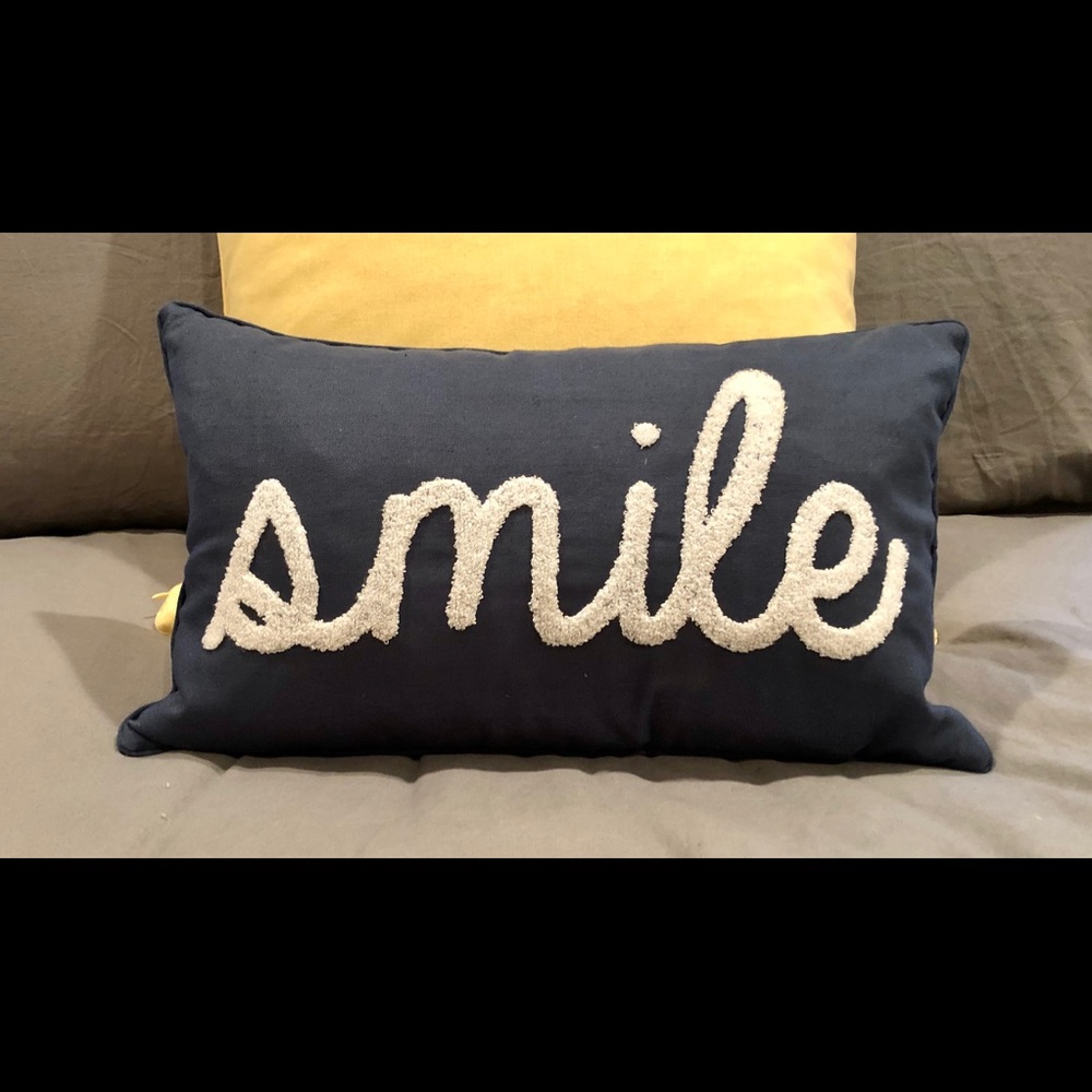 Navy rectangular throw pillow